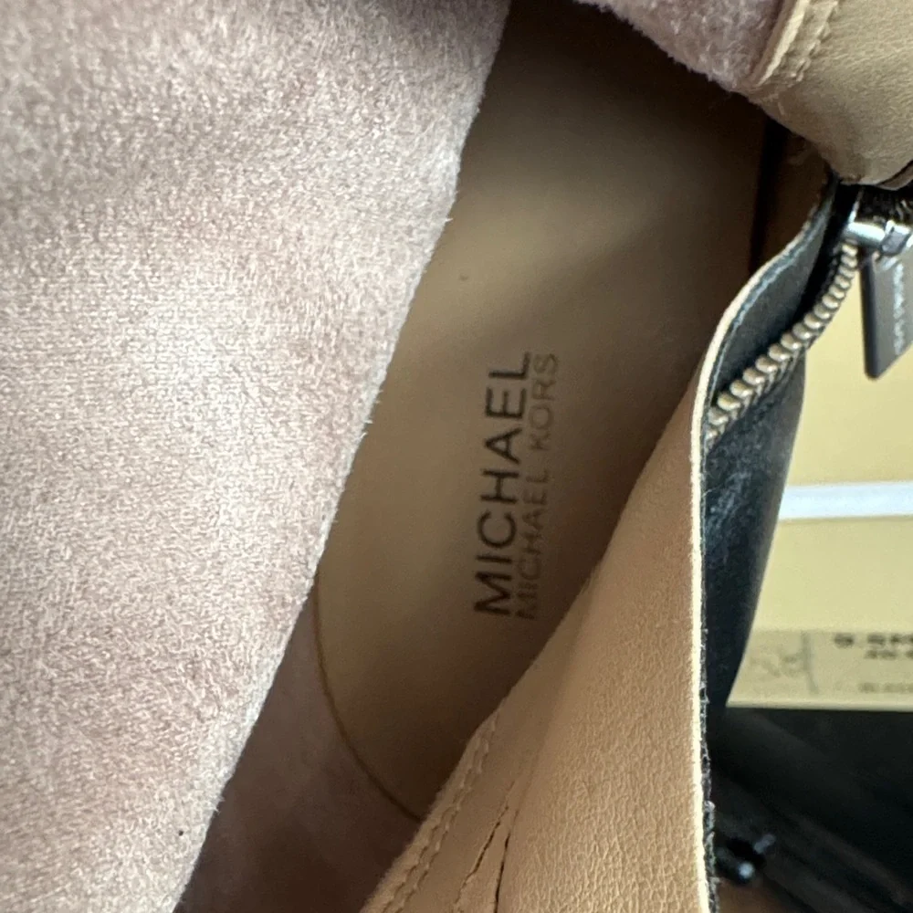 Michael Kors Elegant Black Leather Heeled Boots, in original box
